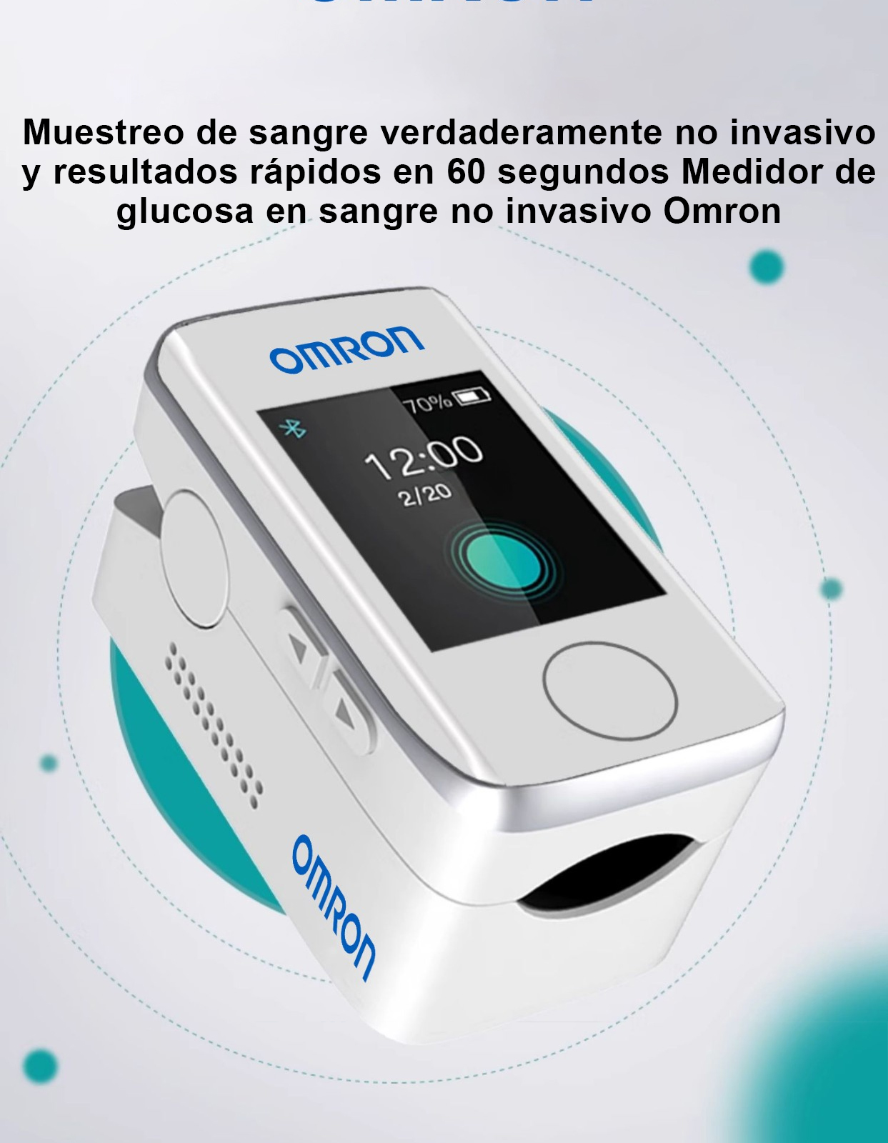 [Modelo 3 en 1] Prueba de oxígeno en sangre, detección de pulso, pantalla táctil grande