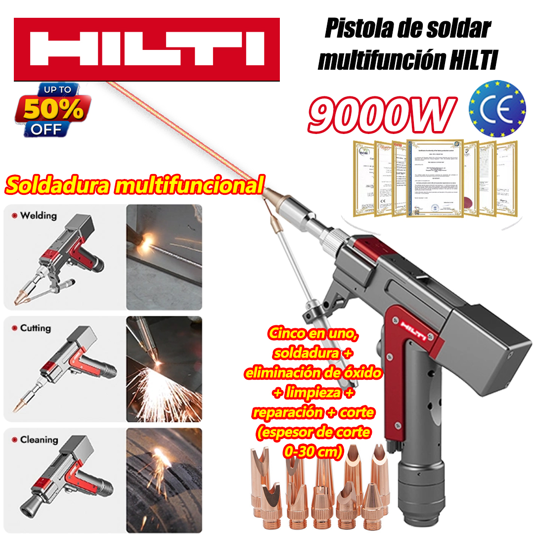 Pistola de soldadura láser multifunción de 7000 W (soldadura de oro, plata, cobre, hierro, aluminio y acero inoxidable). Cuatro en uno: soldadura, eliminación de óxido, limpieza y corte (grosor de corte: 0-18 cm).